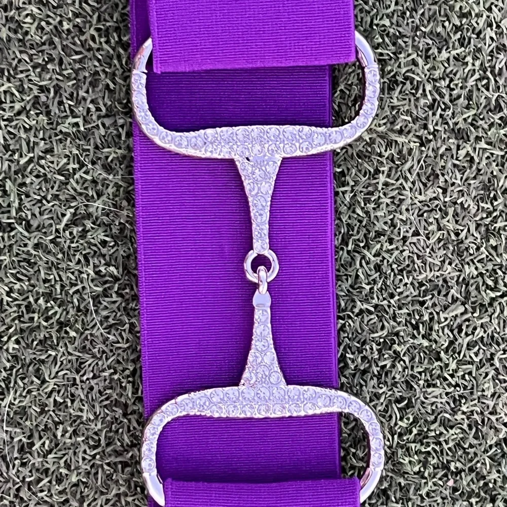2” Purple Sparkle Equestrian horse Snaffle Bit Belt Elastic One Size Fits A…